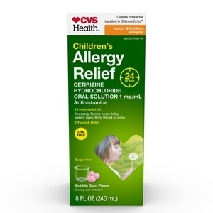 slide 1 of 1, CVS Health All Day Allergy Relief, Cetirizine Hydrochloride Oral Solution 1 Mg/Ml, Bubble Gum Flavor, 8 Oz, 8 oz