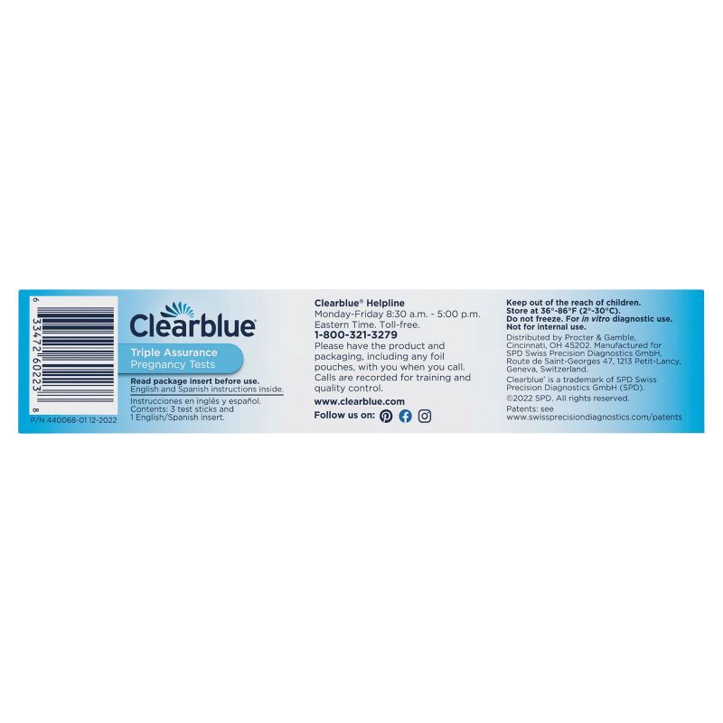 slide 3 of 12, Clearblue Triple Assurance Pregnancy Tests - 3ct, 3 ct
