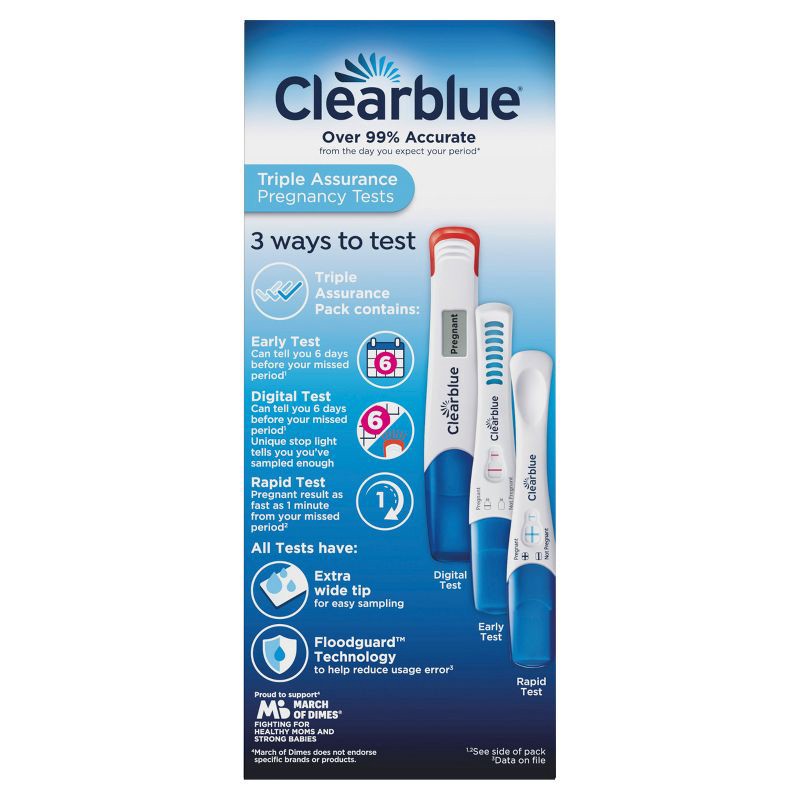 slide 4 of 12, Clearblue Triple Assurance Pregnancy Tests - 3ct, 3 ct