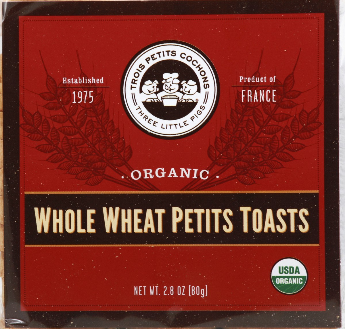 slide 3 of 5, Three Little Pigs Organic Whole Wheat Toasts Petits 2.8 oz, 2.8 oz