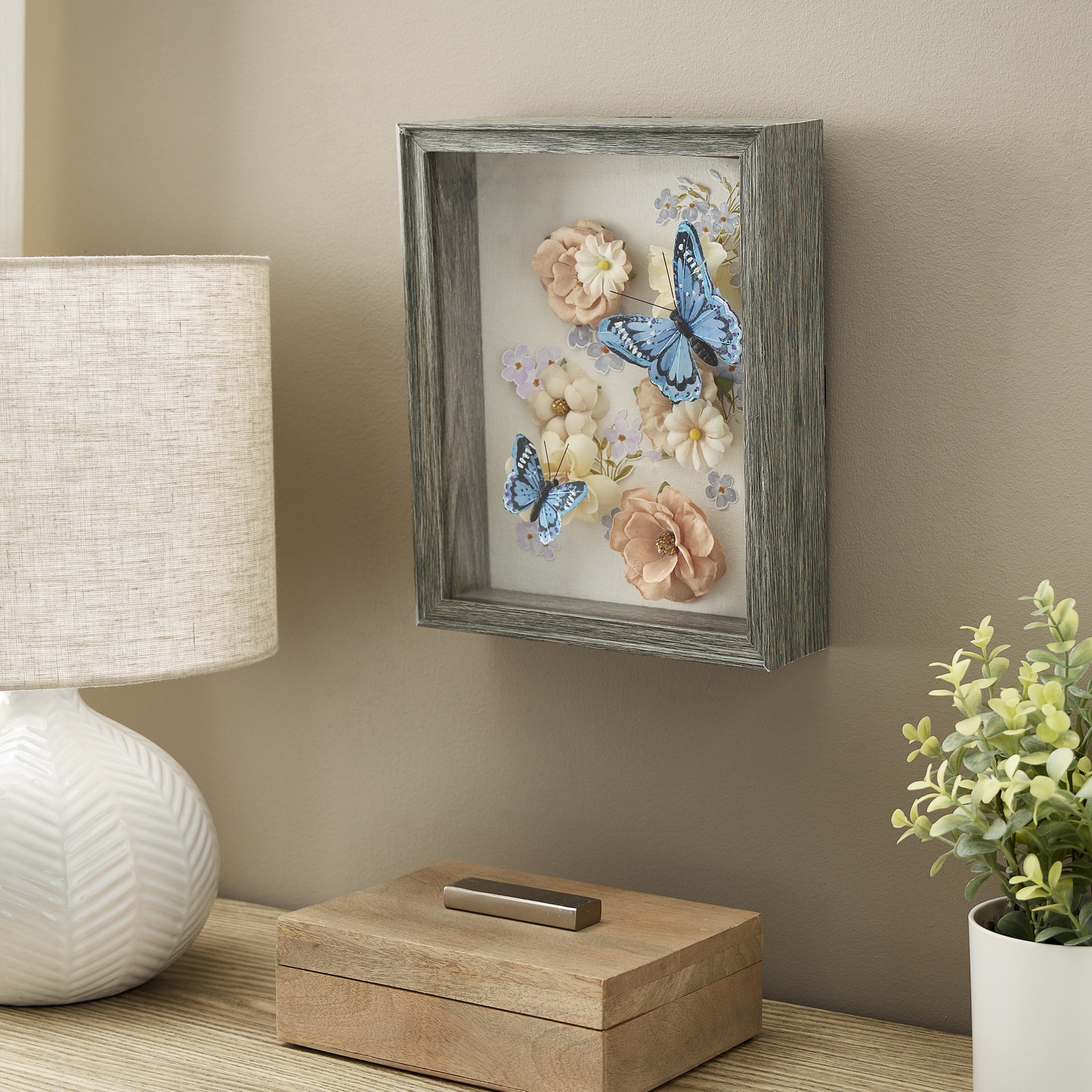 slide 3 of 4, Gray Shadow Box By Studio Decor, 8 in x 10 in