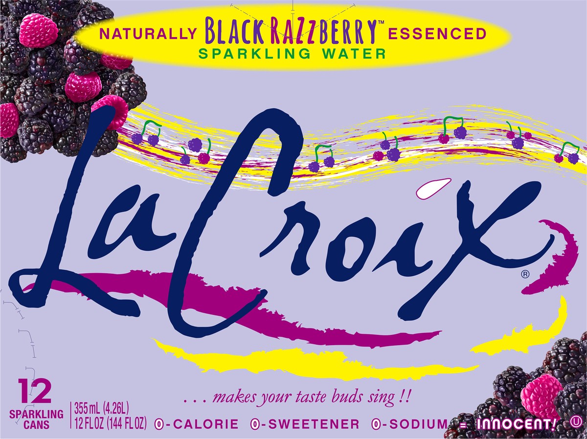 slide 3 of 7, La Croix Black Razzberry - 12 ct; 12 fl oz, 1 ct