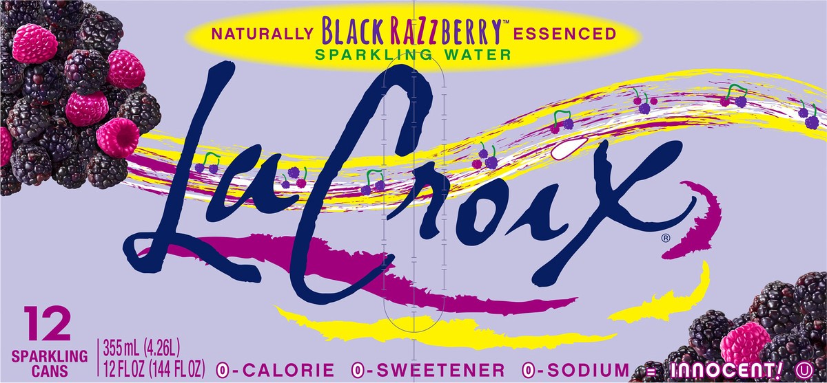 slide 5 of 7, La Croix Black Razzberry - 12 ct; 12 fl oz, 1 ct