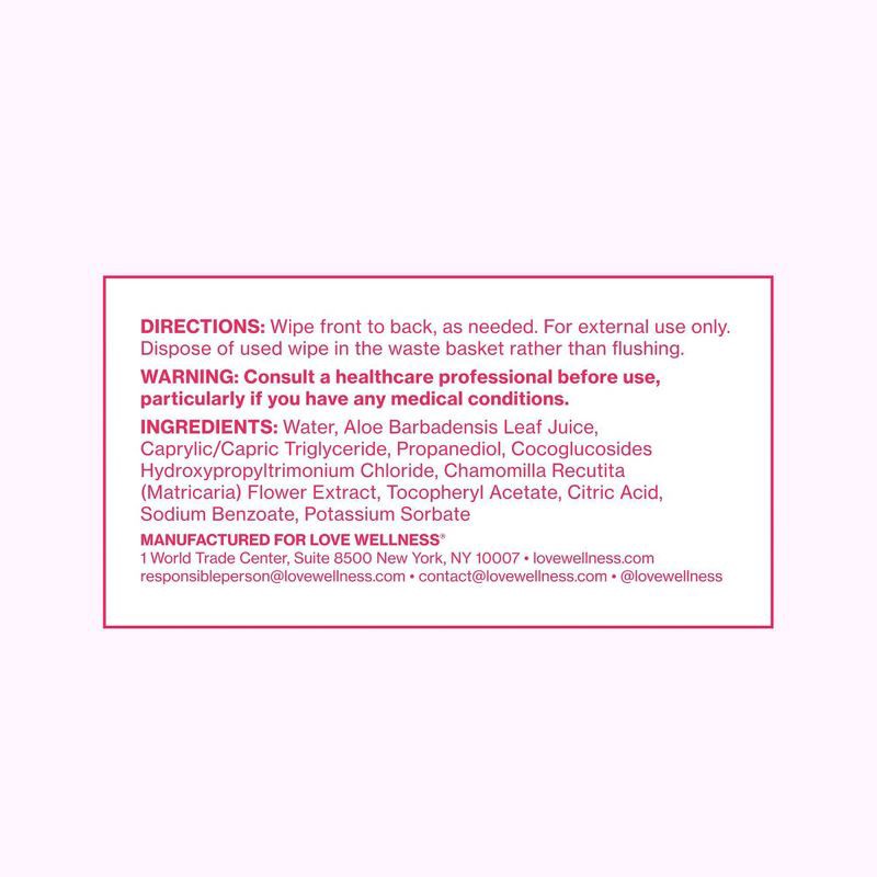 slide 8 of 8, Love Wellness pH Balanced Wipes for Sensitive Care Unscented - 40ct, 40 ct