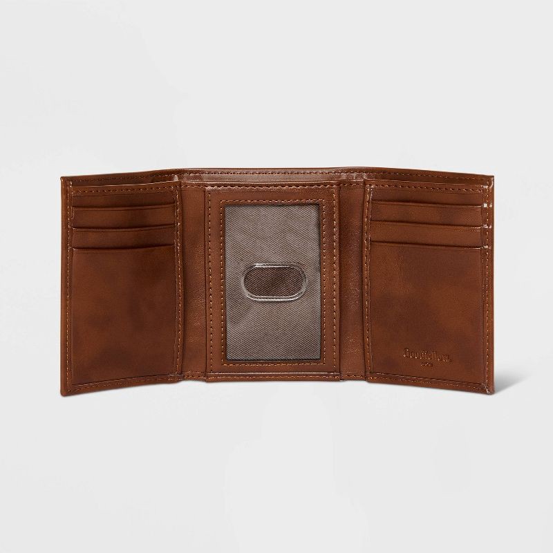 slide 4 of 5, Men's RFID Trifold Wallet - Goodfellow & Co™ Brown, 1 ct