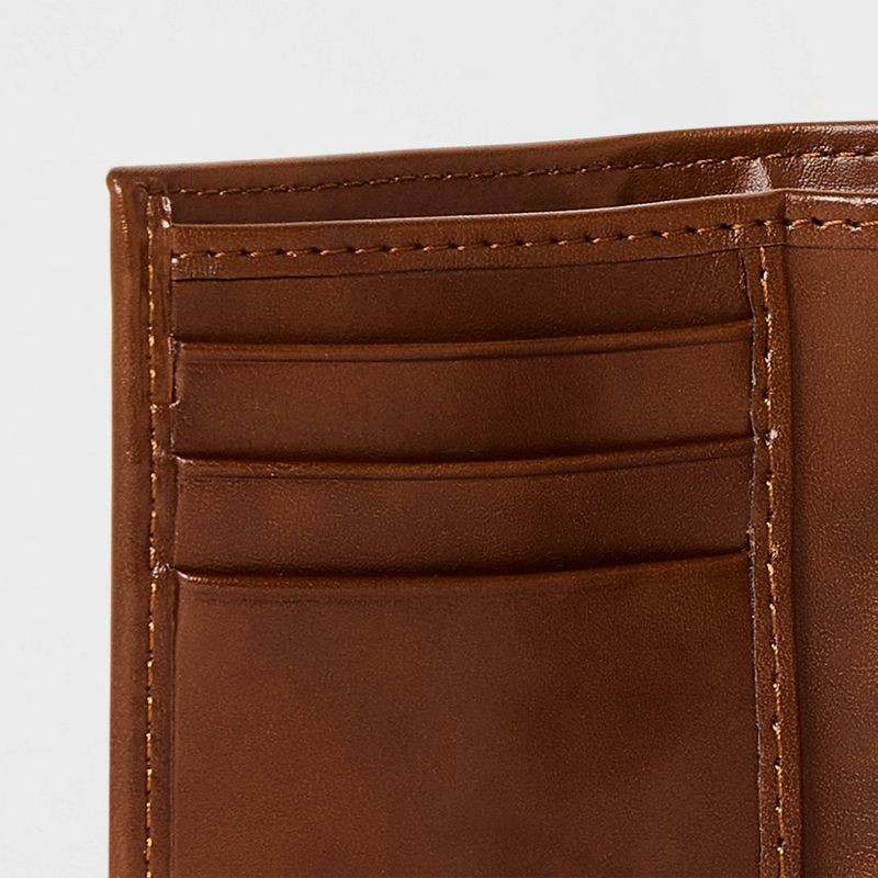 slide 5 of 5, Men's RFID Trifold Wallet - Goodfellow & Co™ Brown, 1 ct