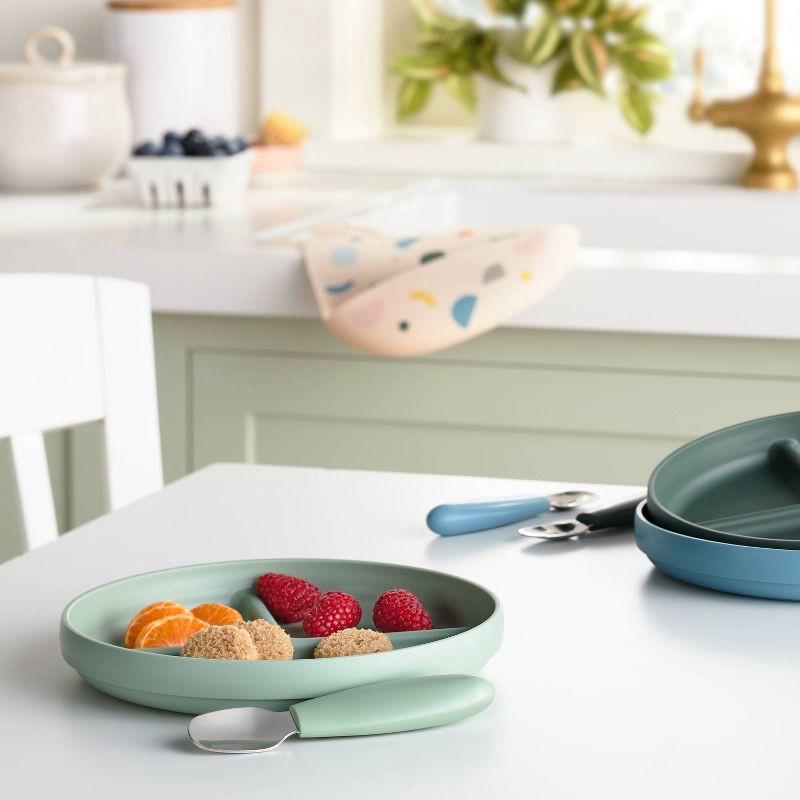 slide 2 of 3, Stainless Steel Spoons - 3pk - Blue/Green - Cloud Island™, 3 ct