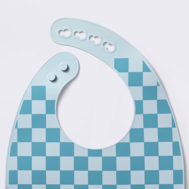 slide 4 of 4, Silicone Bibs - 2pk - Birds/Checker - Cloud Island™, 2 ct
