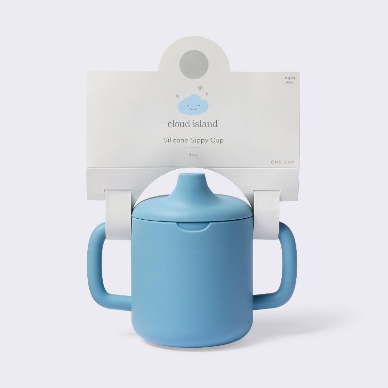 slide 4 of 4, 8oz Silicone Sippy Cup - Blue - Cloud Island™, 8 oz