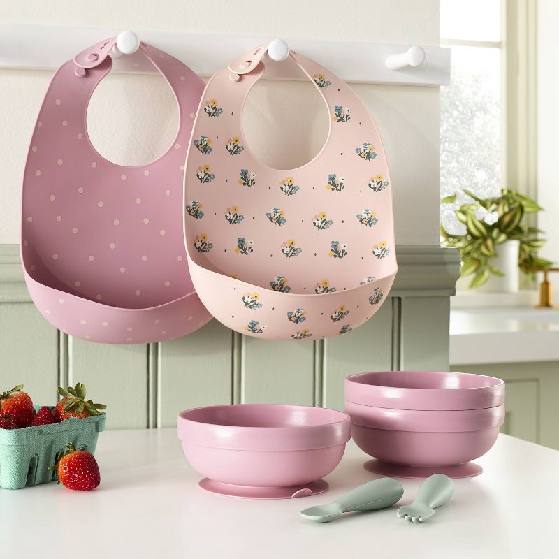 slide 3 of 3, Silicone Spoon & Fork - 2pc - Green - Cloud Island™, 2 ct