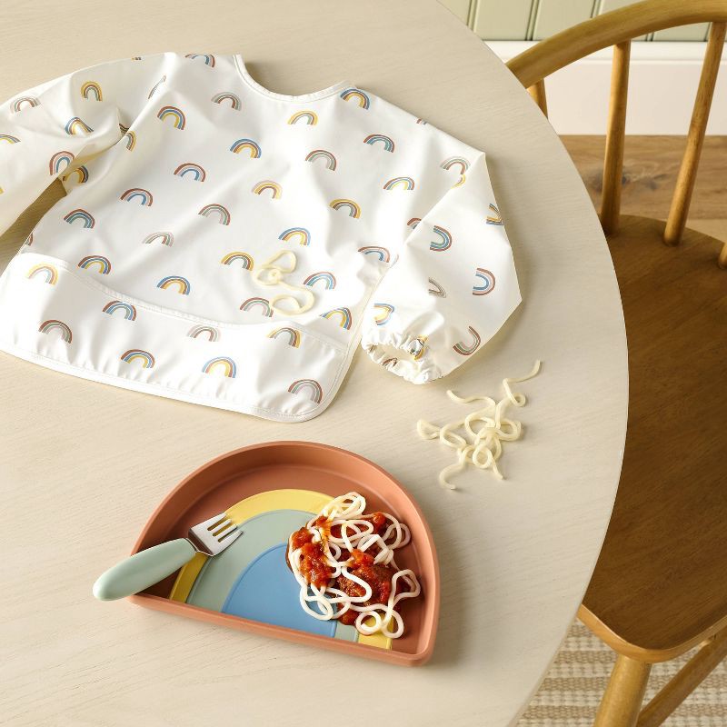 slide 2 of 3, Silicone Dining Plate - Rainbow - Cloud Island™, 1 ct