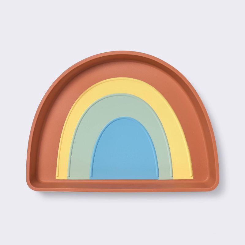 slide 1 of 3, Silicone Dining Plate - Rainbow - Cloud Island™, 1 ct