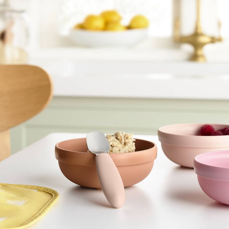 slide 2 of 3, Stainless Steel Spoons - 3pk - Pink/Rust - Cloud Island™, 3 ct