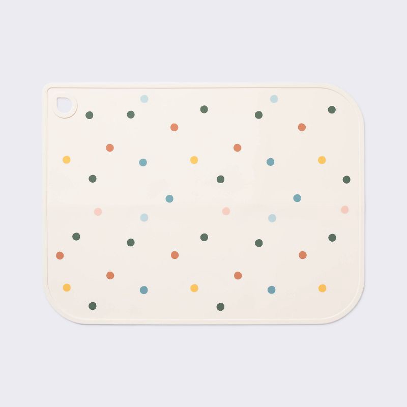 slide 1 of 4, Silicone Placemat - Beige/Dots - Cloud Island™, 1 ct
