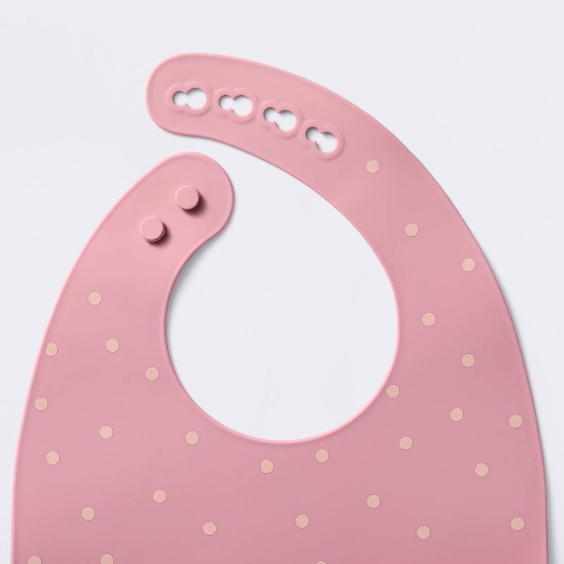 slide 4 of 4, Silicone Bibs - 2pk - Flowers/Dots - Cloud Island™, 2 ct