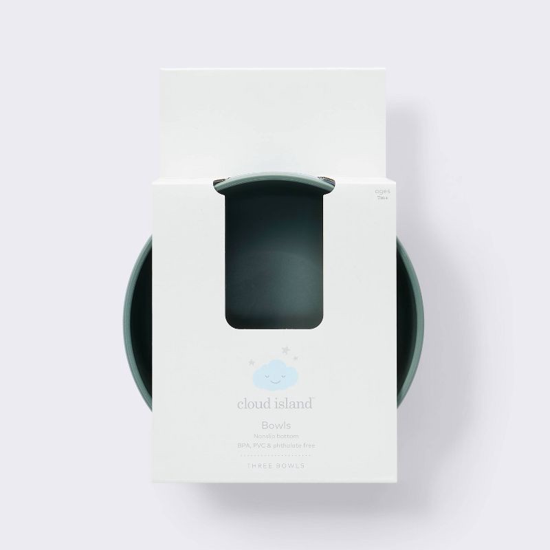 slide 4 of 4, Plastic Bowls - 3pk - Blue/Green - Cloud Island™, 3 ct