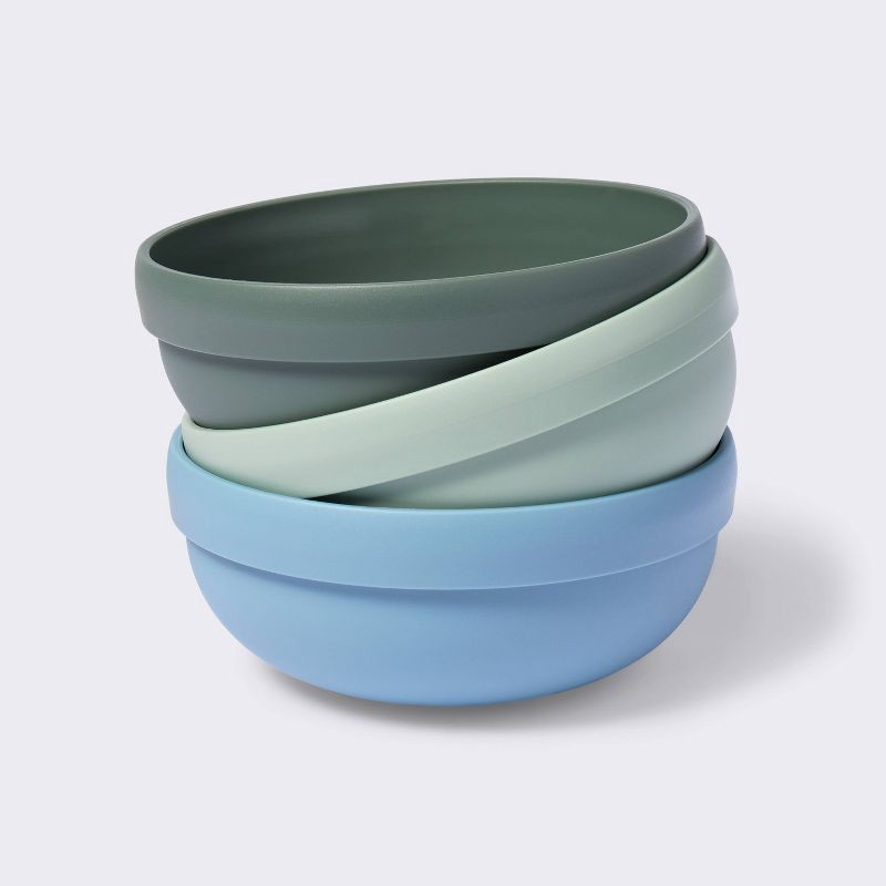 slide 1 of 4, Plastic Bowls - 3pk - Blue/Green - Cloud Island™, 3 ct