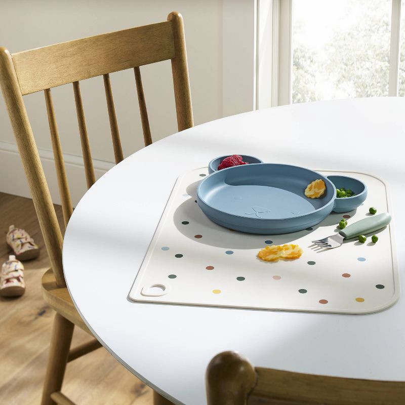 slide 2 of 3, Silicone Dining Plate - Blue Bear - Cloud Island™, 1 ct