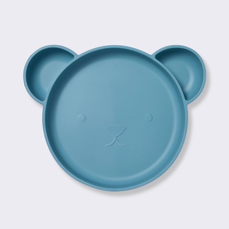 slide 1 of 3, Silicone Dining Plate - Blue Bear - Cloud Island™, 1 ct