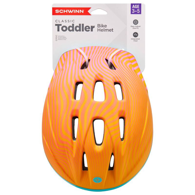 slide 9 of 18, Schwinn Classic Waves Toddler Helmet - Orange/Pink, 1 ct