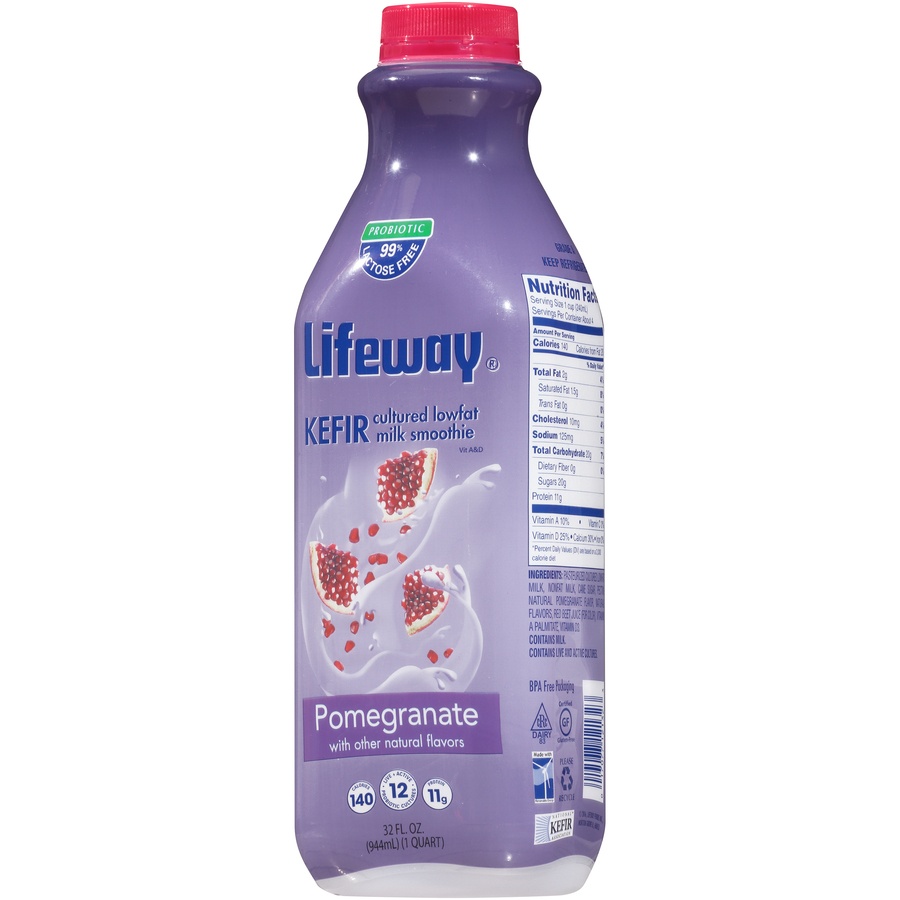 slide 6 of 8, Lifeway Pomegranate Kefir Low Fat Milk, 32 fl oz