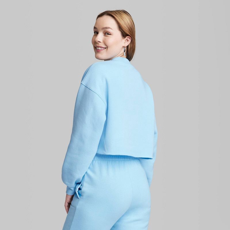 Women's Cropped Sweatshirt - Wild Fable™ Light Blue XL