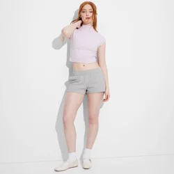 Women's High-Rise Knit Value Shorts - Wild Fable™ Light Gray XL