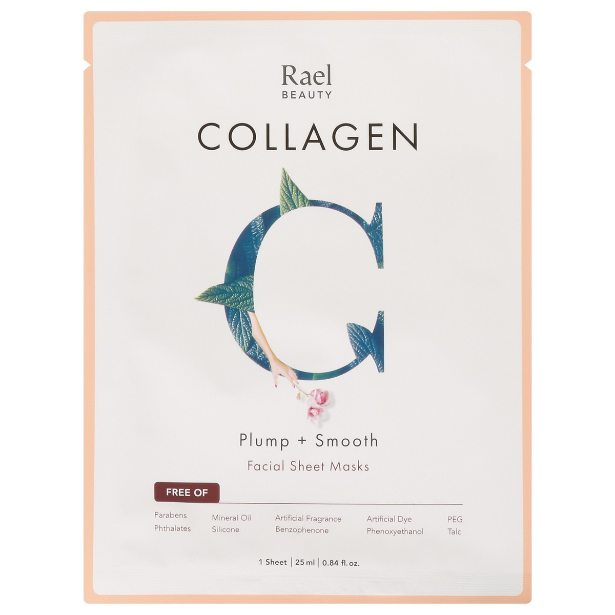 slide 1 of 9, Rael Plump + Smooth Collagen Facial Sheet Masks 1 ea, 1 ct