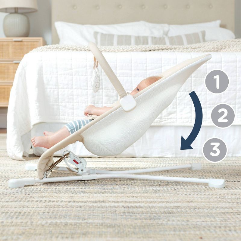 slide 4 of 6, Baby Delight Highland Organic Portable Baby Bouncer - Oat, 1 ct