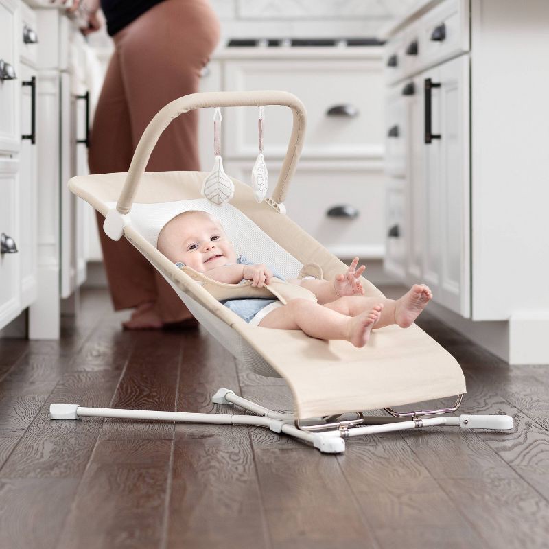 slide 6 of 6, Baby Delight Highland Organic Portable Baby Bouncer - Oat, 1 ct