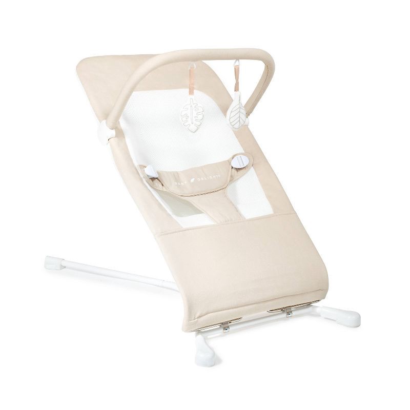 slide 1 of 6, Baby Delight Highland Organic Portable Baby Bouncer - Oat, 1 ct