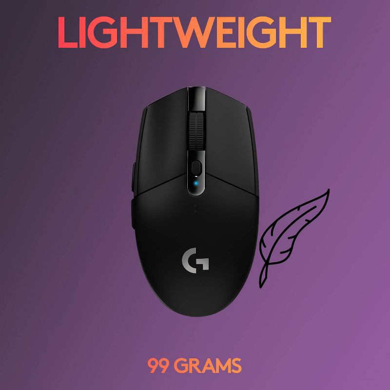 slide 5 of 10, Logitech G305 Lightspeed Wireless Optical Gaming Mouse: USB-A Connection, 6 Buttons, 1 ct