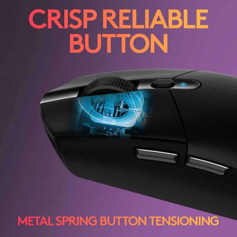 slide 7 of 10, Logitech G305 Lightspeed Wireless Optical Gaming Mouse: USB-A Connection, 6 Buttons, 1 ct