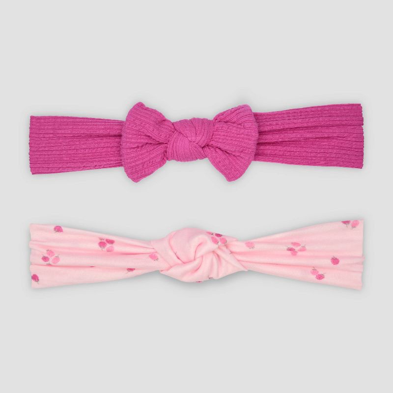 slide 2 of 2, Carter's Just One You® 4pk Baby Girls' Headwrap - 0-12M: Polyester Solid Bow Headbands, 4 ct