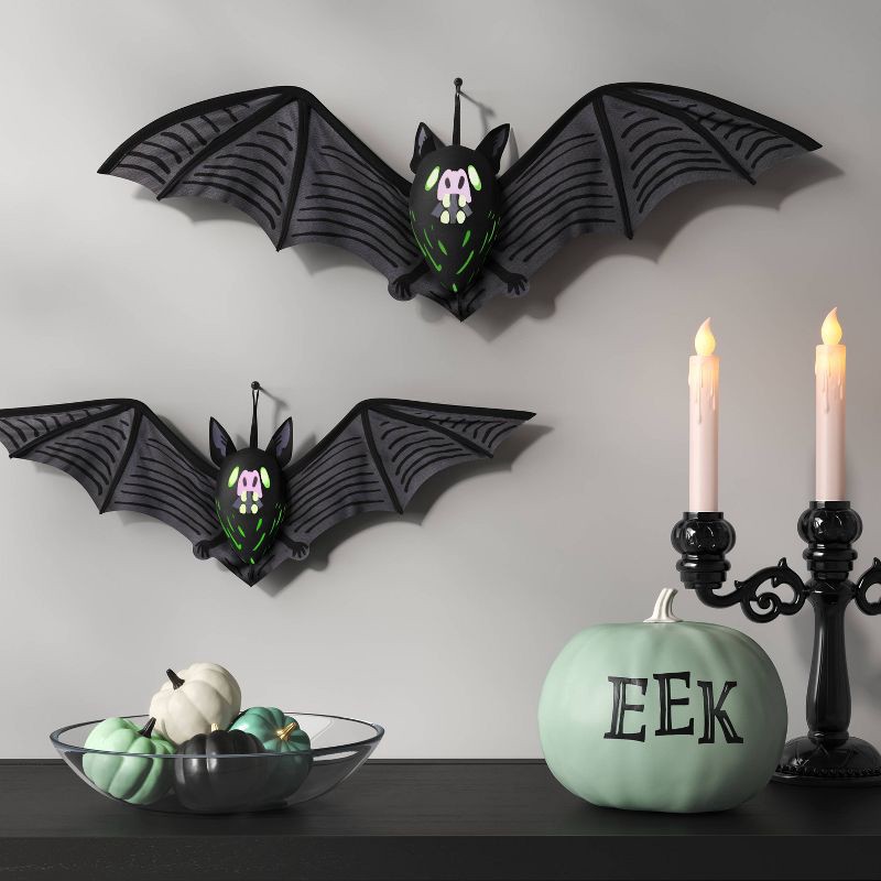 slide 2 of 3, 22" Hanging Bat Halloween Decorative Prop - Hyde and EEK! Boutique™: Indoor Unlit Decoration, 1 ct