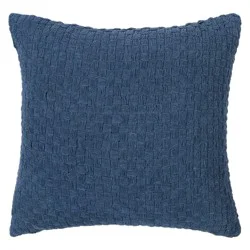 Haven + Key Woven Decorative Throw Pillow - Blue