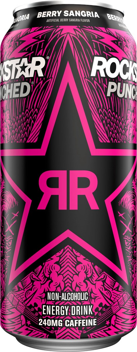 slide 2 of 5, Rockstar Energy Drink, Berry Sangria, Non-Alcoholic, 16 oz