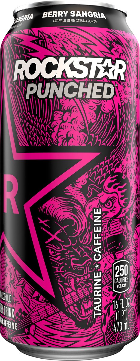 slide 5 of 5, Rockstar Energy Drink, Berry Sangria, Non-Alcoholic, 16 oz