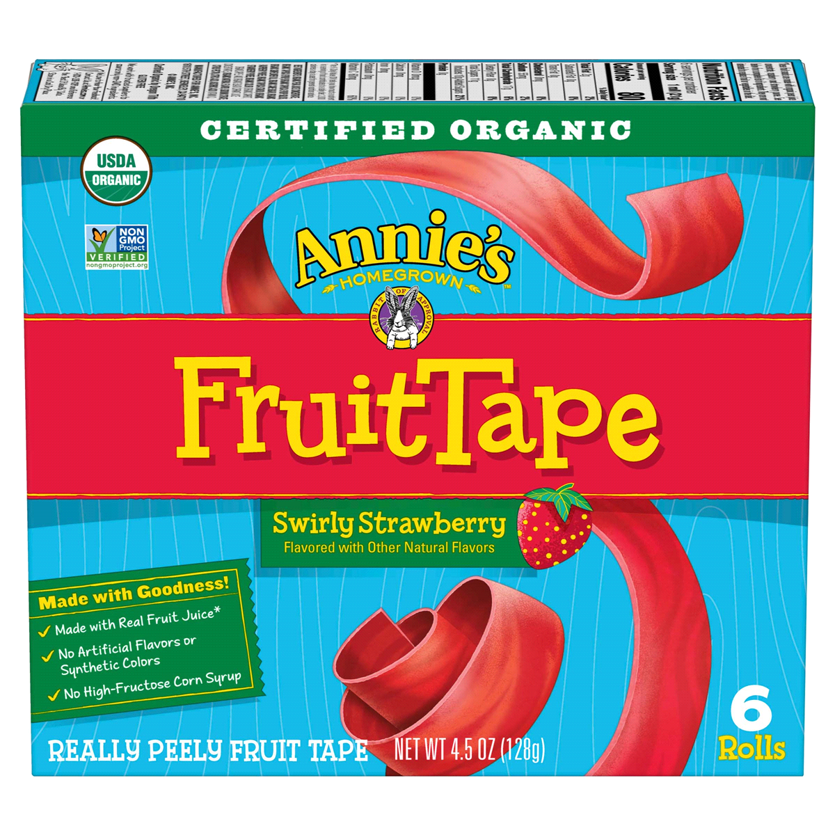 slide 1 of 2, Annie's Swirly Strawberry Really Peely Fruit Tape, 6 ct