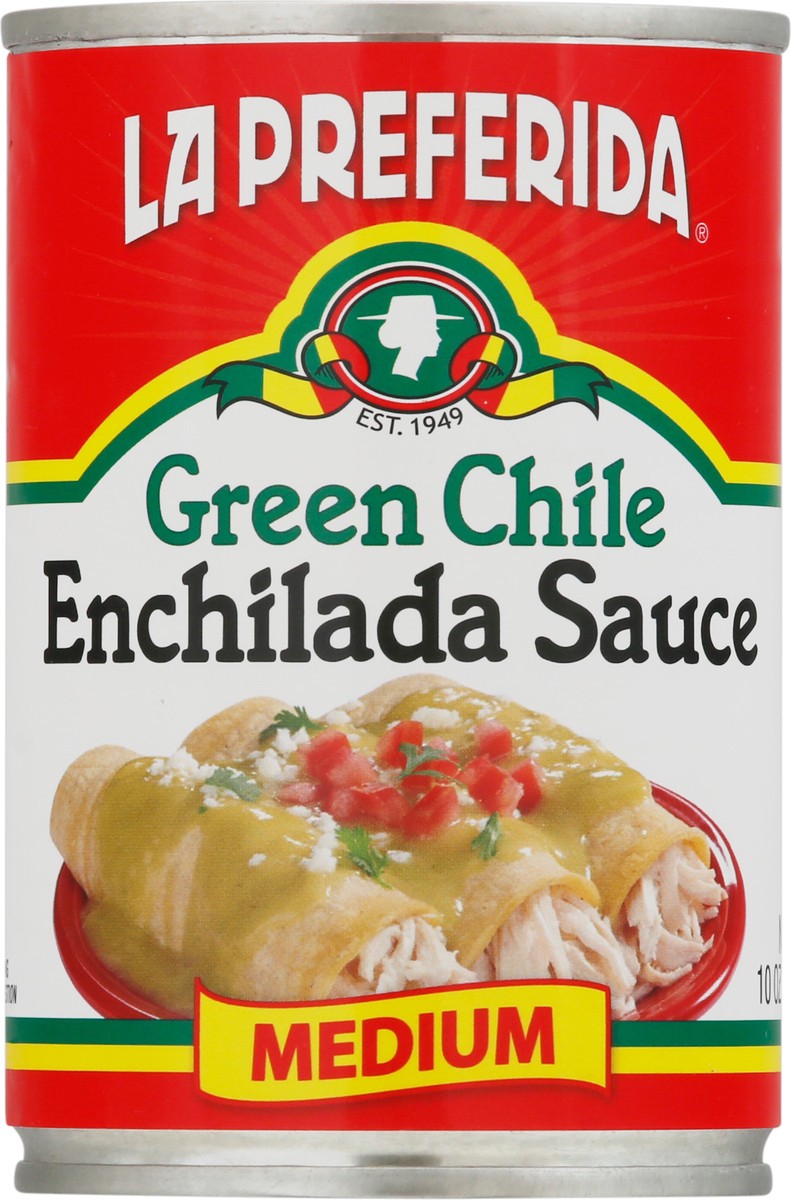 slide 1 of 9, La Preferida Green Chile Enchilada Sauce Medium, 10 oz