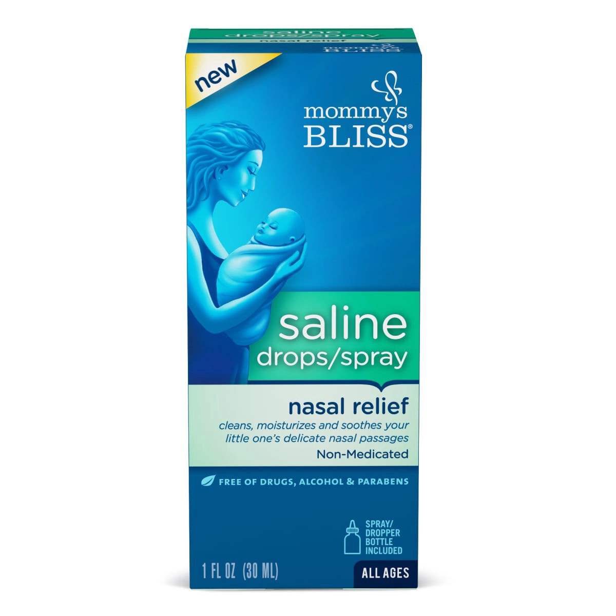 slide 1 of 9, Mommy's Bliss Saline Drops Spray, 1 oz