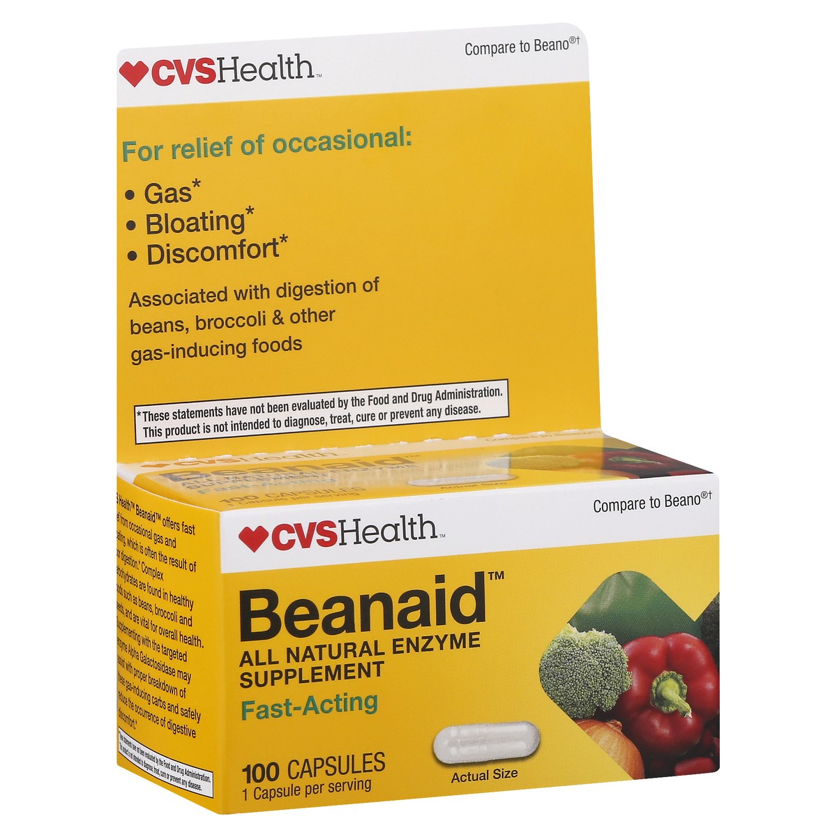 slide 2 of 13, CVS Health Beanaid Fast Acting Capsules, 100 Ct, 100 ct