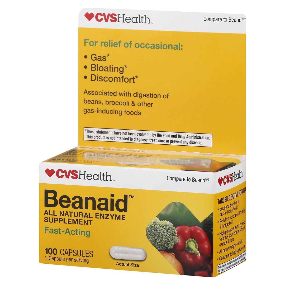 slide 3 of 13, CVS Health Beanaid Fast Acting Capsules, 100 Ct, 100 ct