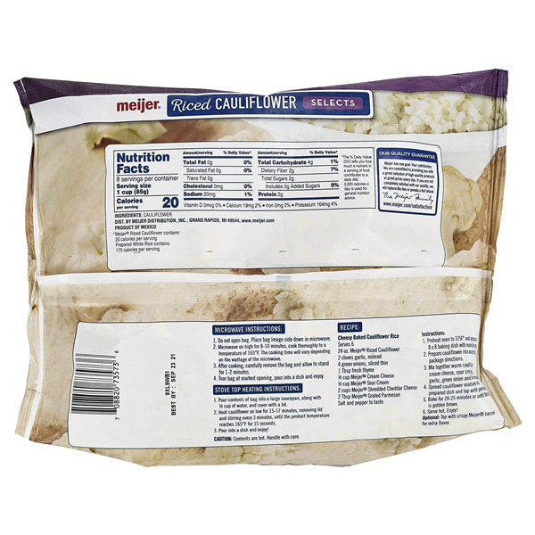 slide 4 of 5, Meijer Microwavable Riced Cauliflower, 24 oz