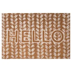 Haven + Key Hello Woven Stripes Coir Doormat