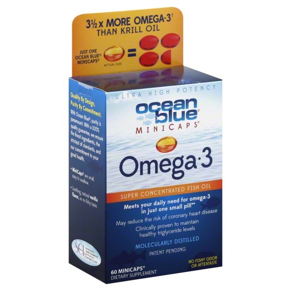 slide 1 of 1, Oceanblue Omega3 Super Concentrated Fish Oil Minicaps, 60 ct