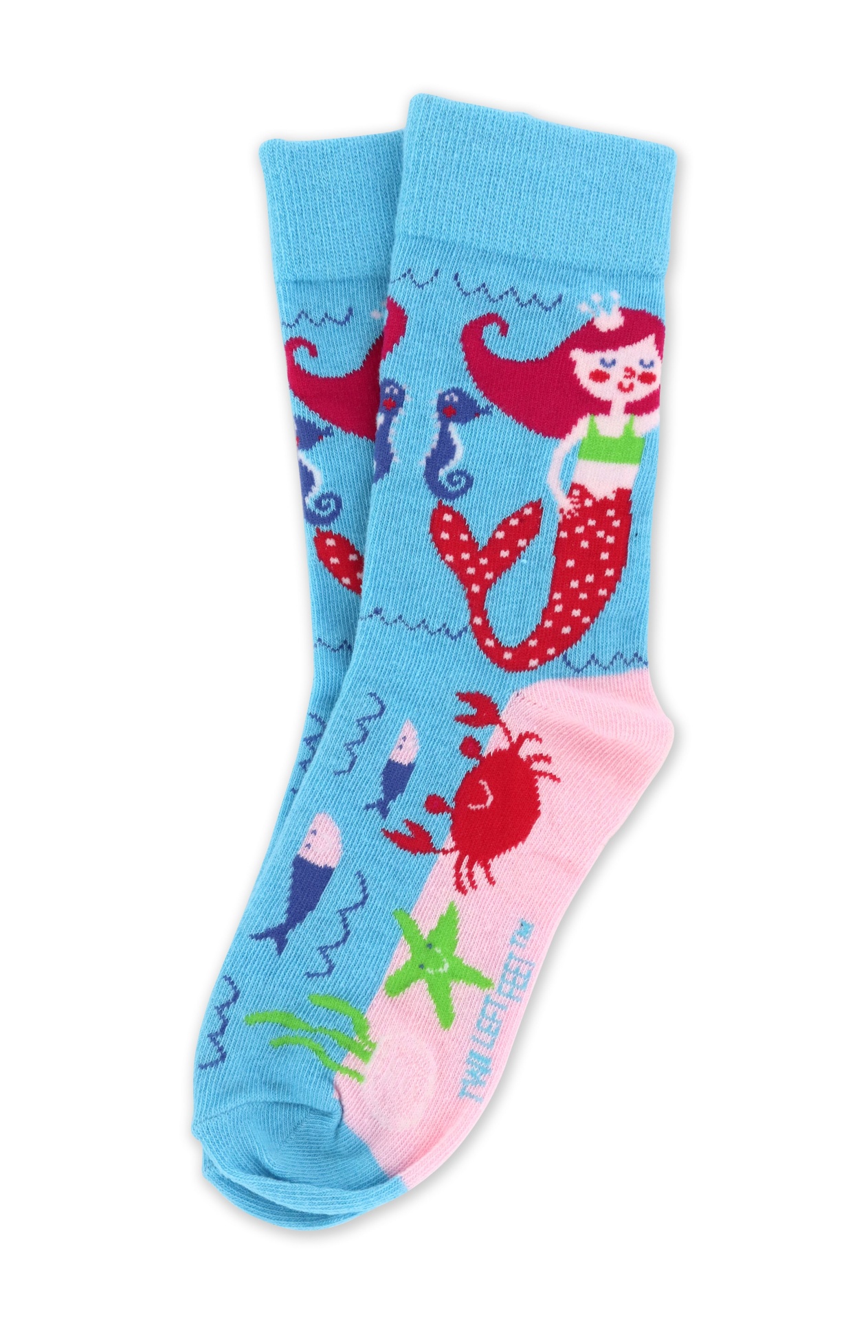 slide 1 of 1, Two Left Feet Princess Sea Big Kids Socks, 1 pair