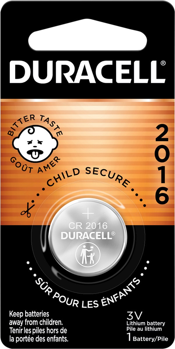slide 3 of 3, Duracell 3-Volt Lithium 2016 Coin Battery, 6 ct