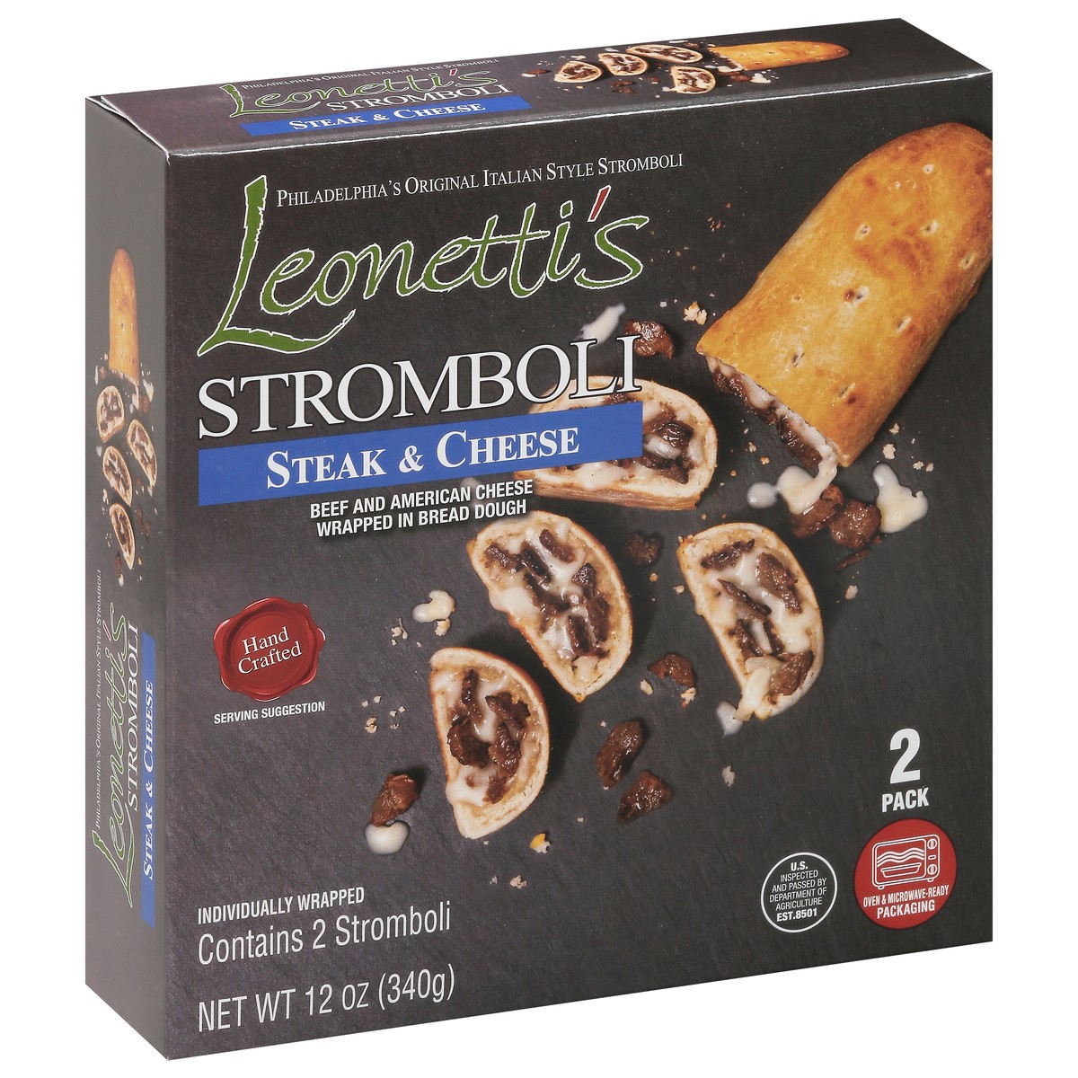 slide 11 of 14, Leonettis 2 Pack Steak & Cheese Stromboli 2 ea, 2 ct