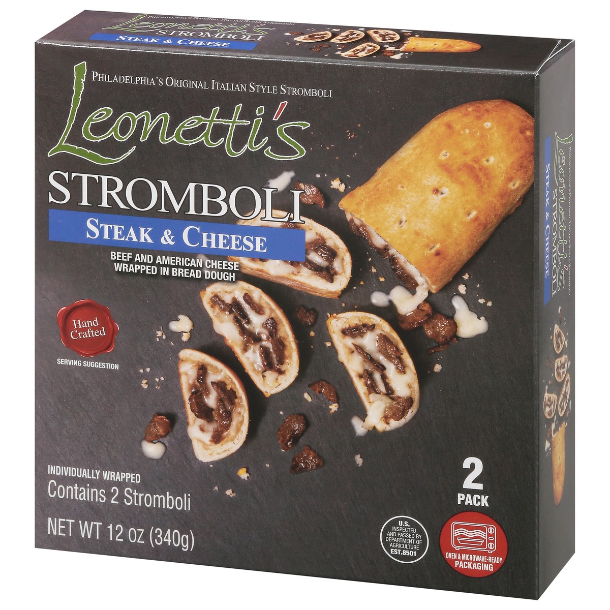 slide 12 of 14, Leonettis 2 Pack Steak & Cheese Stromboli 2 ea, 2 ct